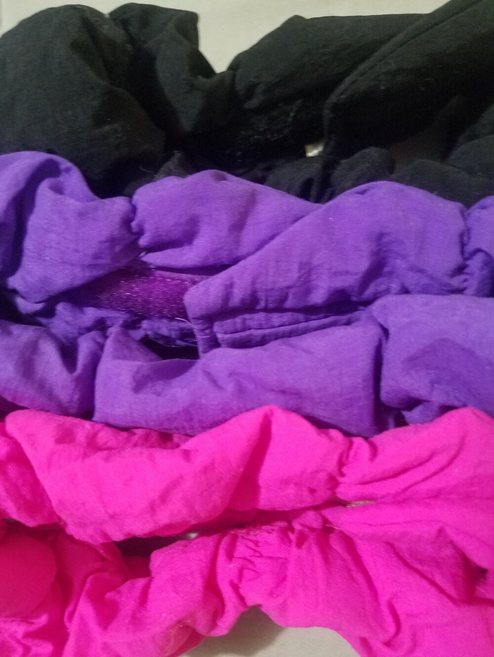 Colorful Scrunchie Set - Black, Purple & Hot Pink